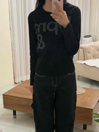 Sporty Print Slim Fit Round Neck Long Sleeve Tee