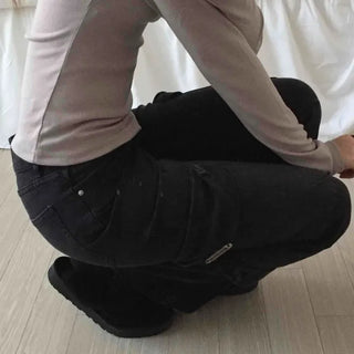 Y2K Style Low-Rise Cargo Flare Denim Pants