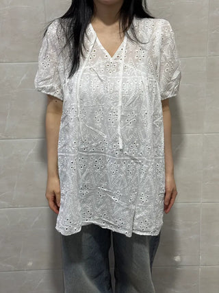 Resol punched blouse layered dress