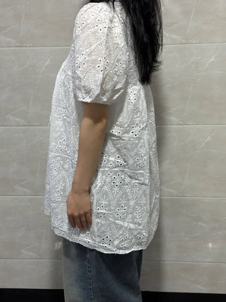 Resol punched blouse layered dress