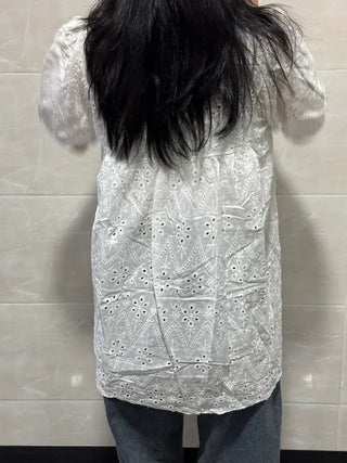 Resol punched blouse layered dress