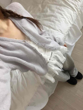 Delicate Fit Frill Wrap Shirred Sleeveless Knit