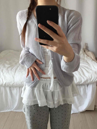 Delicate Fit Frill Wrap Shirred Sleeveless Knit