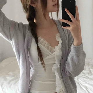 Delicate Fit Frill Wrap Shirred Sleeveless Knit