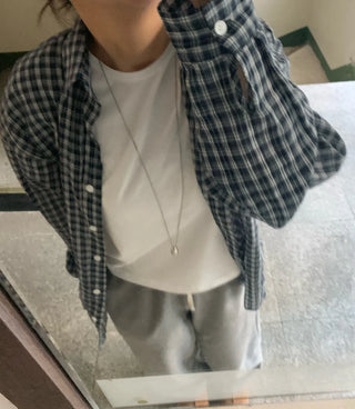 Vintage Classic Gingham Check Oversized Cotton Shirt