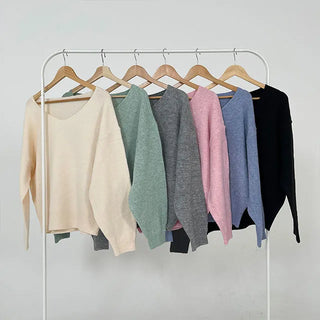 Mako Daily Loose Fit V-Neck Knit