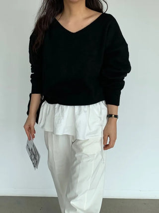Mako Daily Loose Fit V-Neck Knit