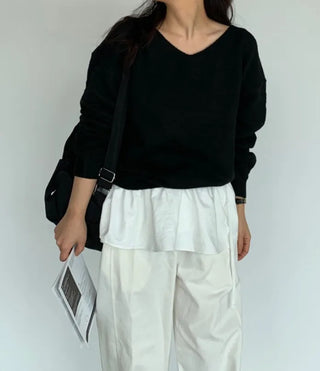 Mako Daily Loose Fit V-Neck Knit