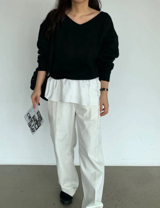 Mako Daily Loose Fit V-Neck Knit