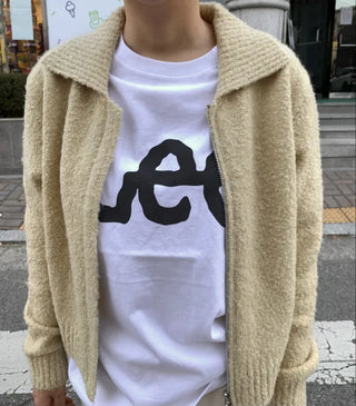 Cozy Fit Angora Collar Crop Zip-Up Knit