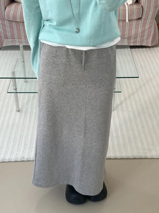 Soft Cozy Cotton High-Waisted Straight Long Skirt