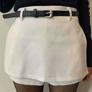 Classic Belt Detail Slim Fit Mini Skirt