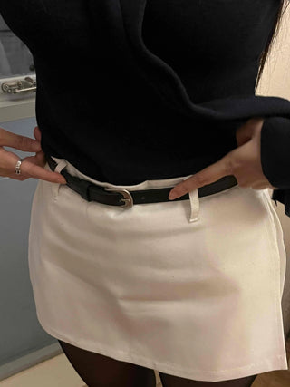Classic Belt Detail Slim Fit Mini Skirt