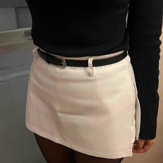 Classic Belt Detail Slim Fit Mini Skirt
