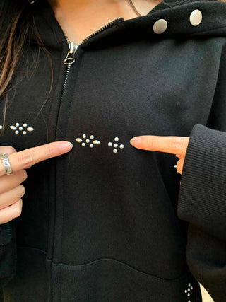 Youth Studded Point Boxy Zip-Up Hoodie