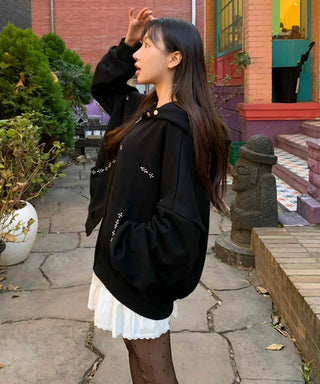 Youth Studded Point Boxy Zip-Up Hoodie