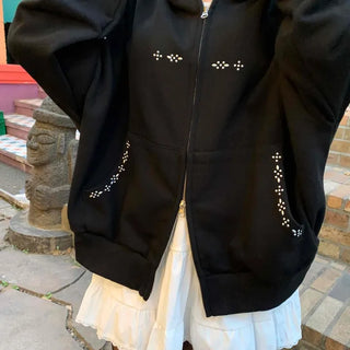 Youth Studded Point Boxy Zip-Up Hoodie