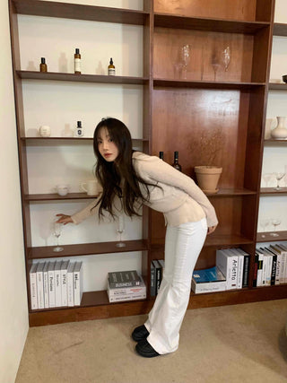 Glam Slim Bootcut High-Waisted Long Pants
