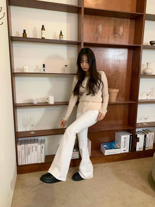 Glam Slim Bootcut High-Waisted Long Pants