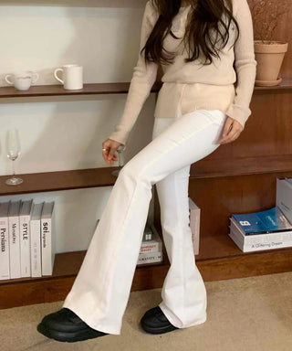 Glam Slim Bootcut High-Waisted Long Pants