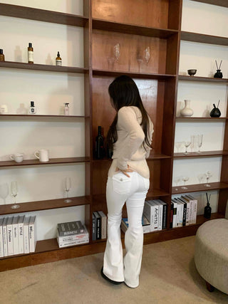 Glam Slim Bootcut High-Waisted Long Pants
