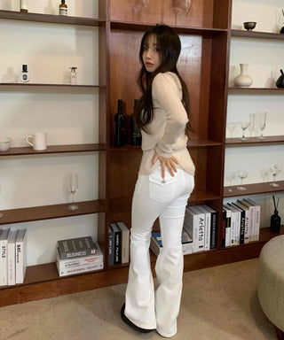 Glam Slim Bootcut High-Waisted Long Pants