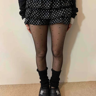 Shirred banded polka dot tiered shorts