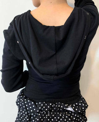 Snap Point Slim Hooded Long Sleeve T-shirt