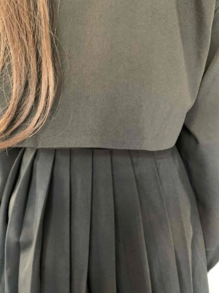 Romantic Puff Sleeve Collar Belted Mini Dress