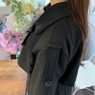 Romantic Puff Sleeve Collar Belted Mini Dress