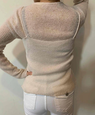 Glamorous Sailor Collar Sheer Button Knit Cardigan
