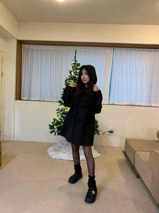 Mandarin Collar Toggle Loose Boxy Short Wool Coat