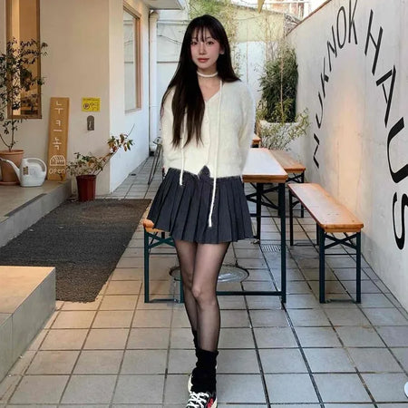 Campus Mood Boxy Pleated Tennis Mini Skirt
