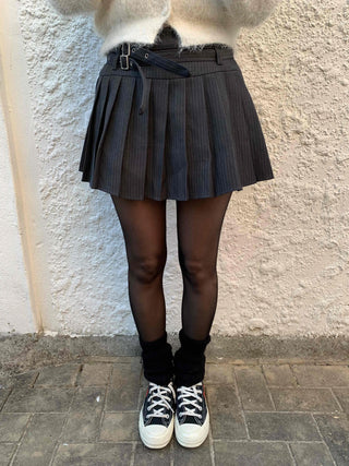 Campus Mood Boxy Pleated Tennis Mini Skirt