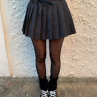 Campus Mood Boxy Pleated Tennis Mini Skirt