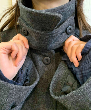 Tailored Single Loose Fit Wool Blend Long Coat