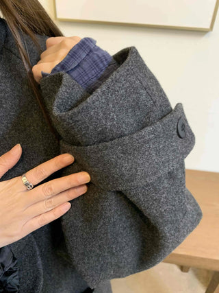 Tailored Single Loose Fit Wool Blend Long Coat
