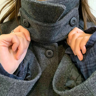 Tailored Single Loose Fit Wool Blend Long Coat
