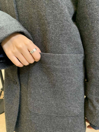 Tailored Single Loose Fit Wool Blend Long Coat