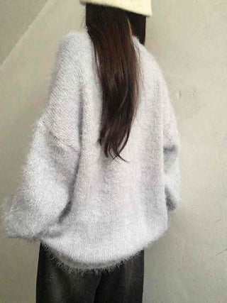 Soft Fudge Angora V-Neck Button Cardigan
