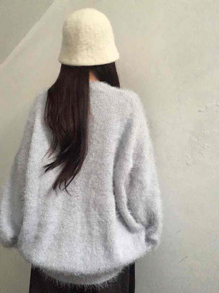 Soft Fudge Angora V-Neck Button Cardigan