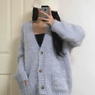 Soft Fudge Angora V-Neck Button Cardigan