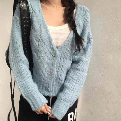 Soft Cable Knit Loose Fit Cardigan