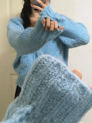Soft Cable Knit Loose Fit Cardigan