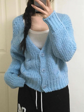 Soft Cable Knit Loose Fit Cardigan