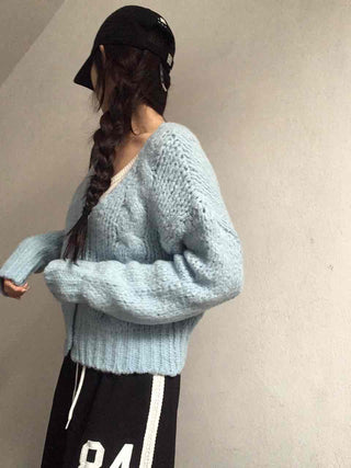 Soft Cable Knit Loose Fit Cardigan