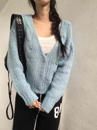Soft Cable Knit Loose Fit Cardigan