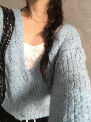 Soft Cable Knit Loose Fit Cardigan