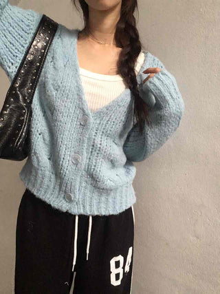 Soft Cable Knit Loose Fit Cardigan