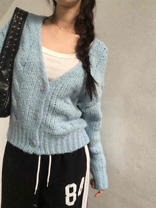 Soft Cable Knit Loose Fit Cardigan